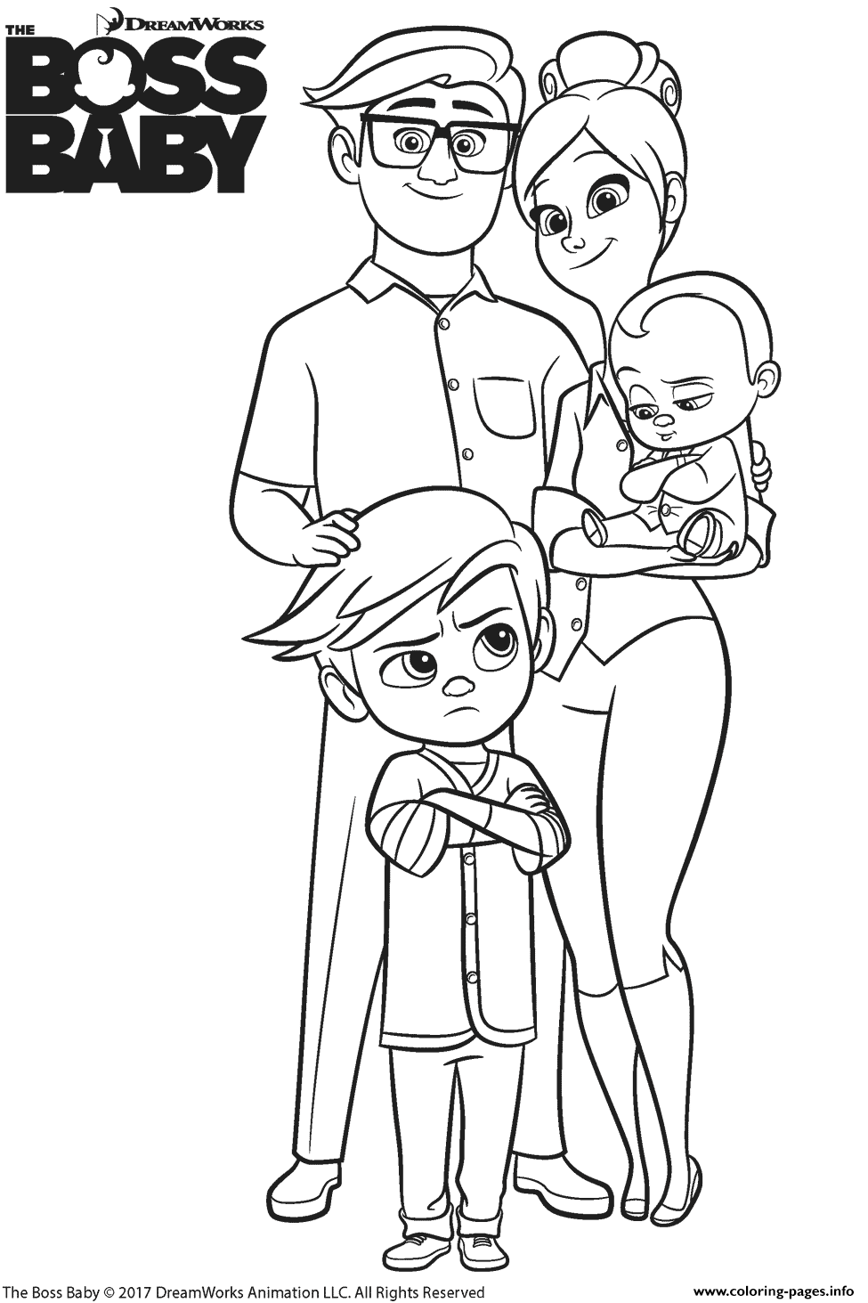 Templeton Family From The Boss Baby coloring pages
