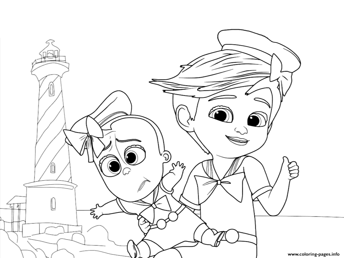 Tim And The Boss Baby Up For Some Adventure coloring pages