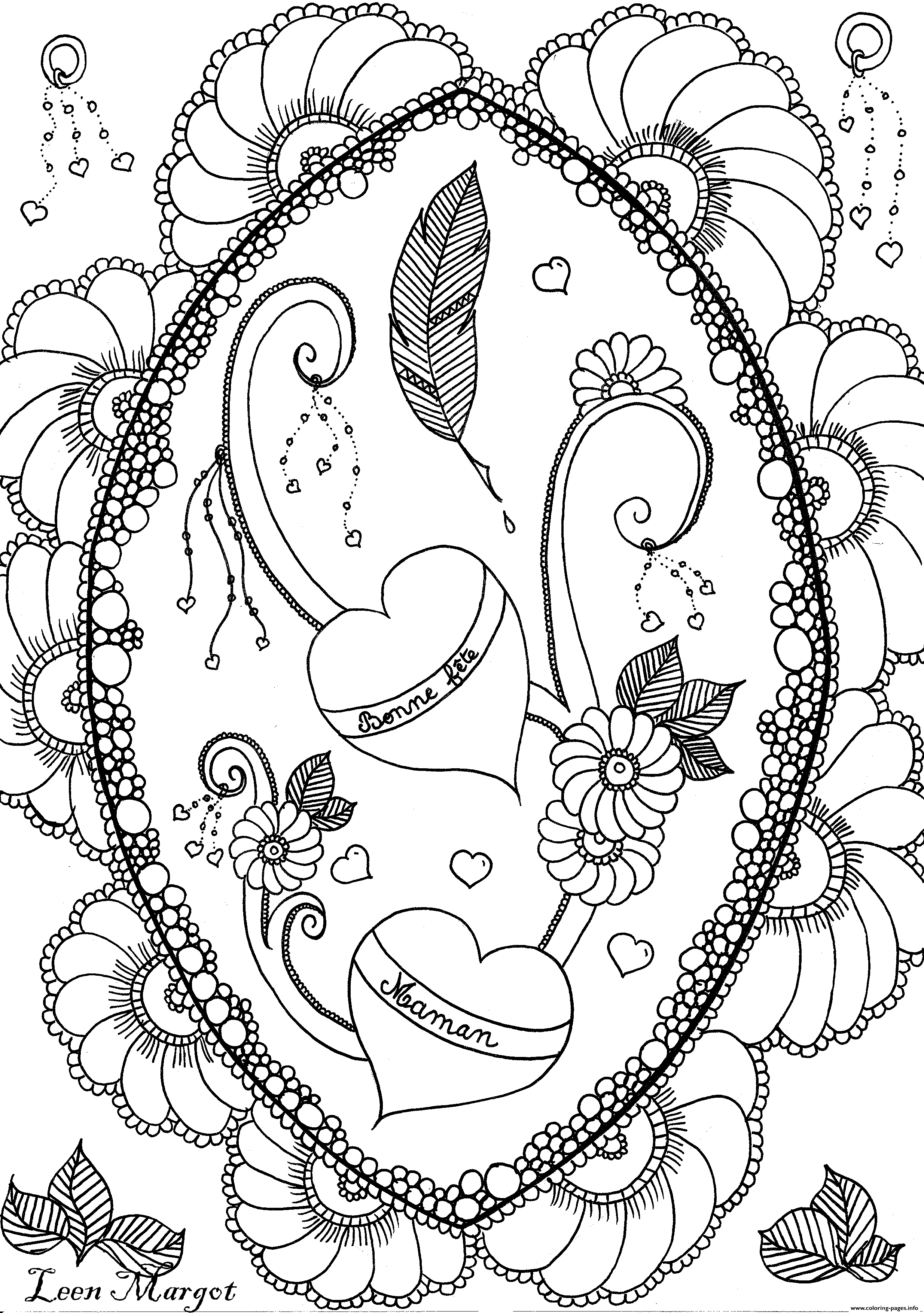 Adult Leen Margot Mothers Day coloring pages