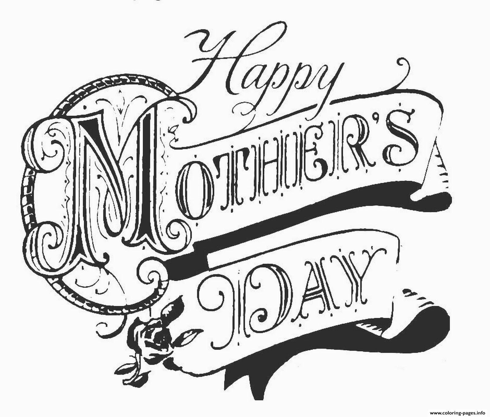Mothers Day Coloring Pages Free Printable Happy Mother Adult School