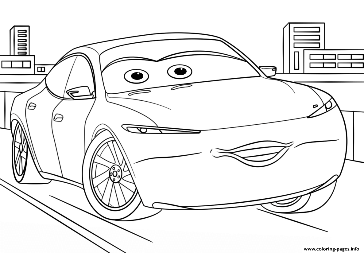 Natalie Cars 3 Disney Coloring Pages Printable