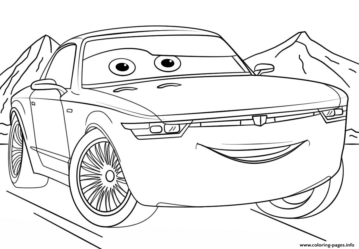 Print bob sterling from cars 3 disney coloring pages