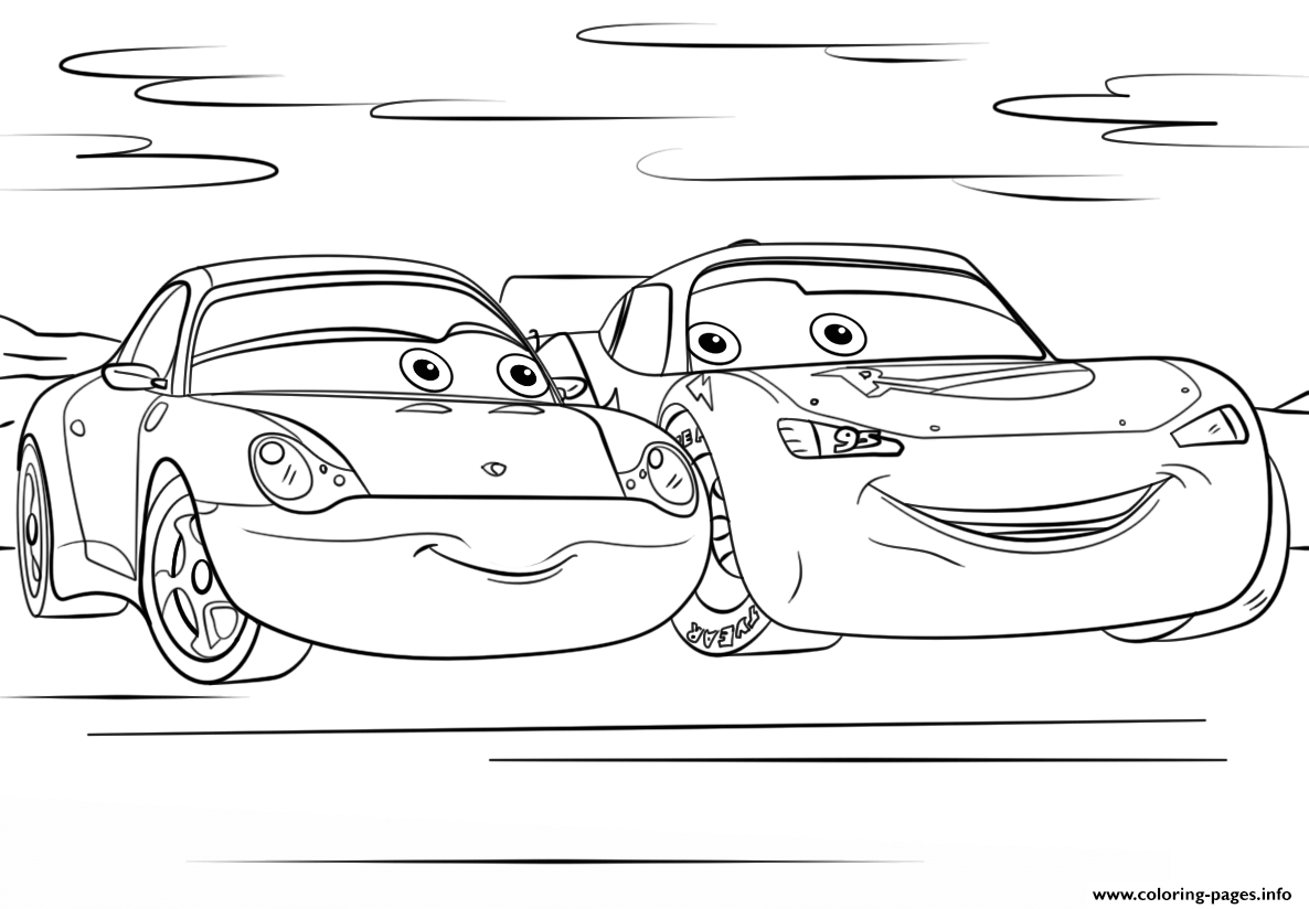 Lightning Mcqueen And Sally From Cars 3 Disney Coloring ...