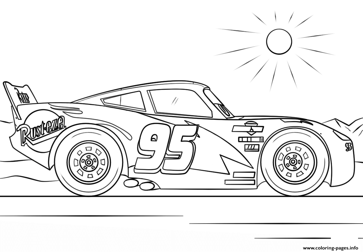 Print lightning mcqueen from cars 4 disney coloring pages