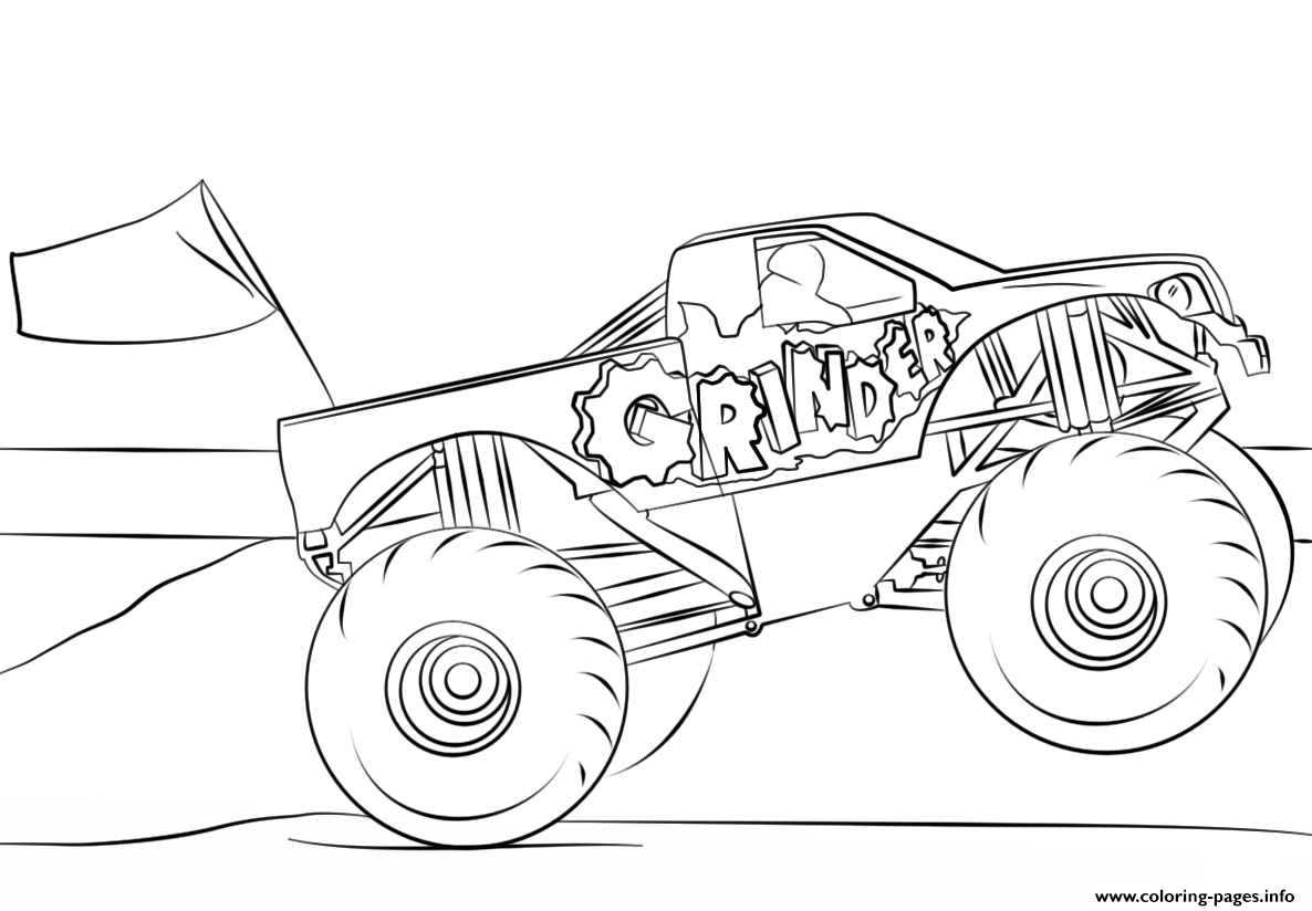 Grinder Monster Truck Coloring Page coloring pages