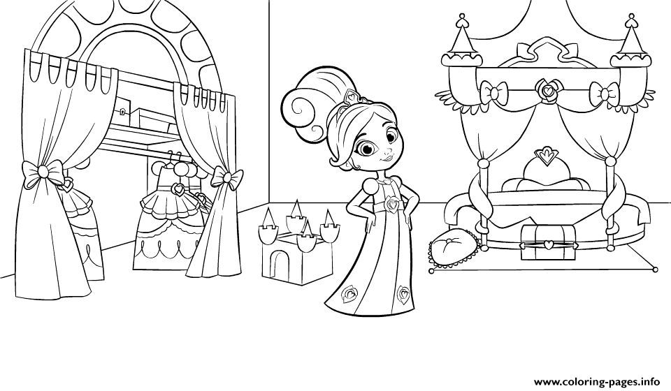 Nella The Princess Knight In Bedroom Coloring Pages Printable