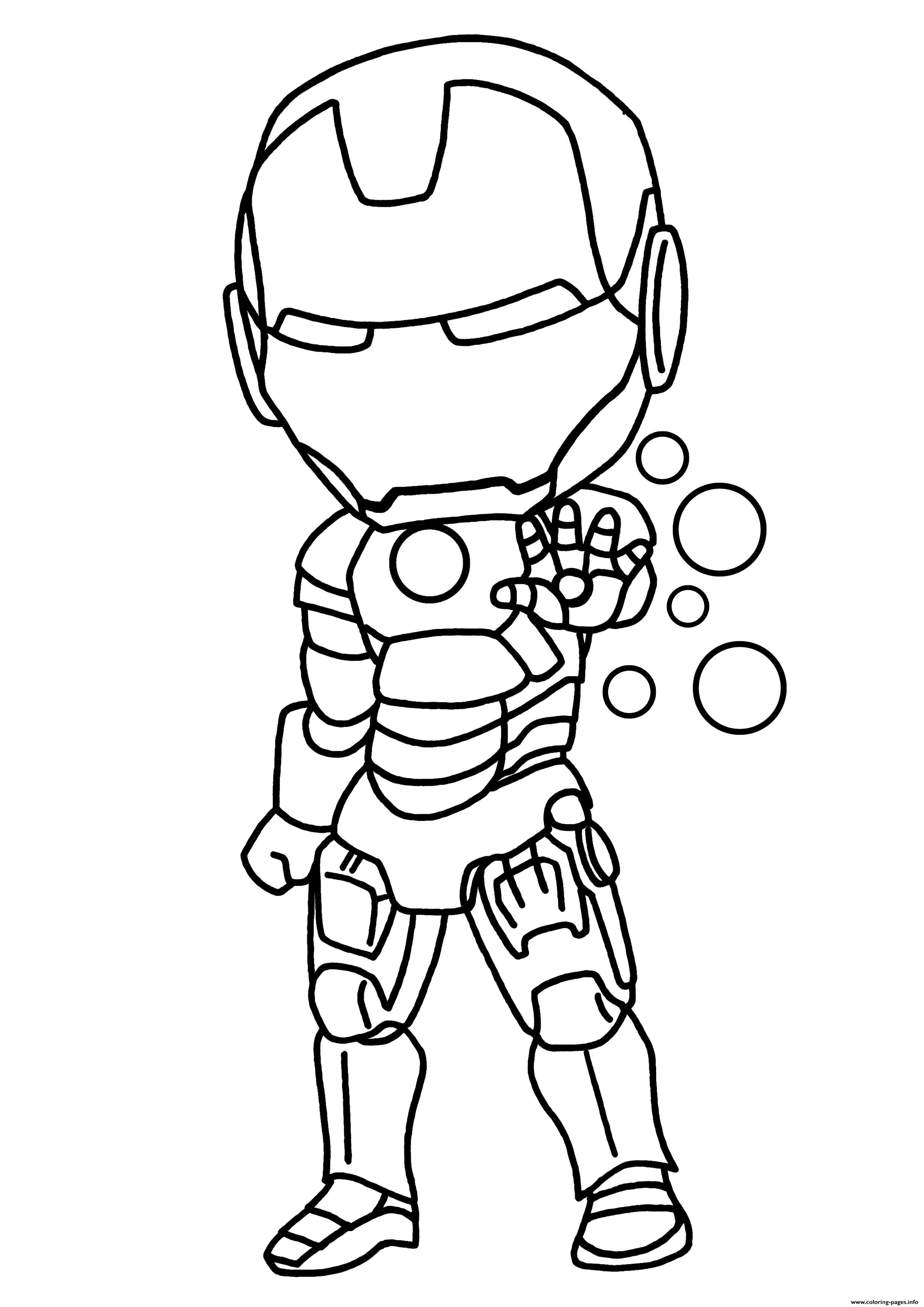 Iron Man Mini Superheros Coloring Pages Printable