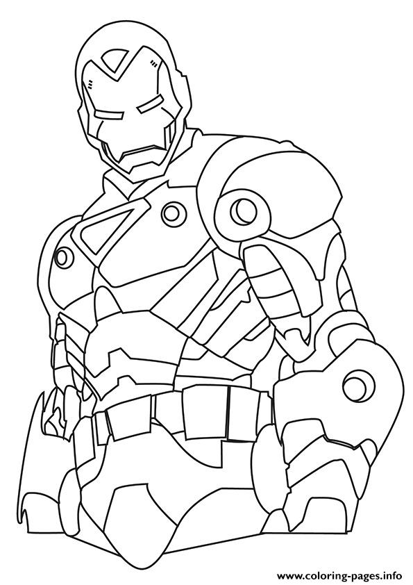 Iron Man A4 Avengers Marvel Coloring Pages Printable