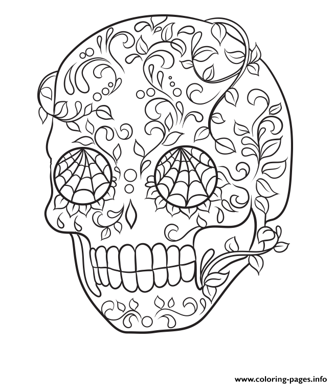 Sugar Skull Cool Easy Calavera Coloring Pages Printable