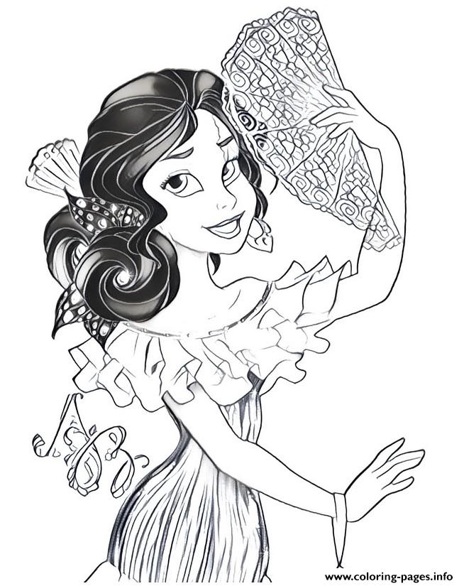 Elena Avalor Princess Disney Bal Coloring Pages Printable
