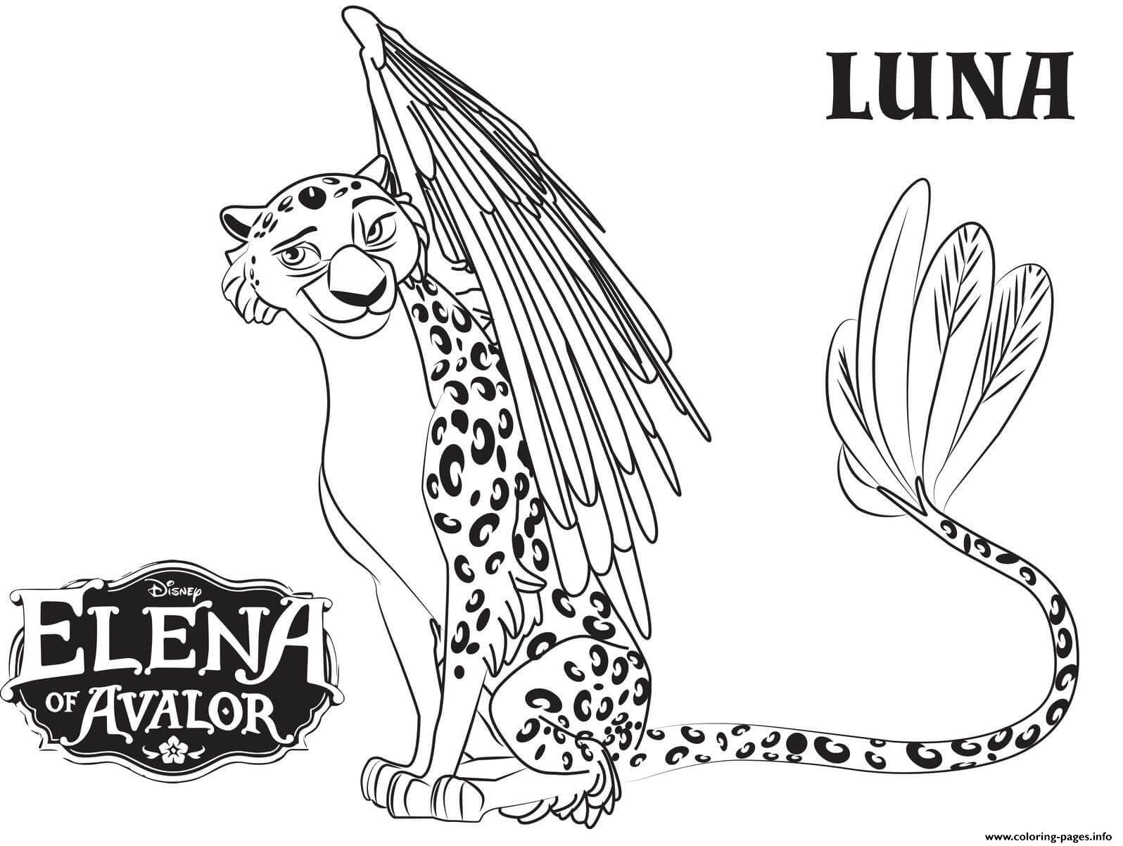 Elena Of Avalor Luna Coloring Pages Printable