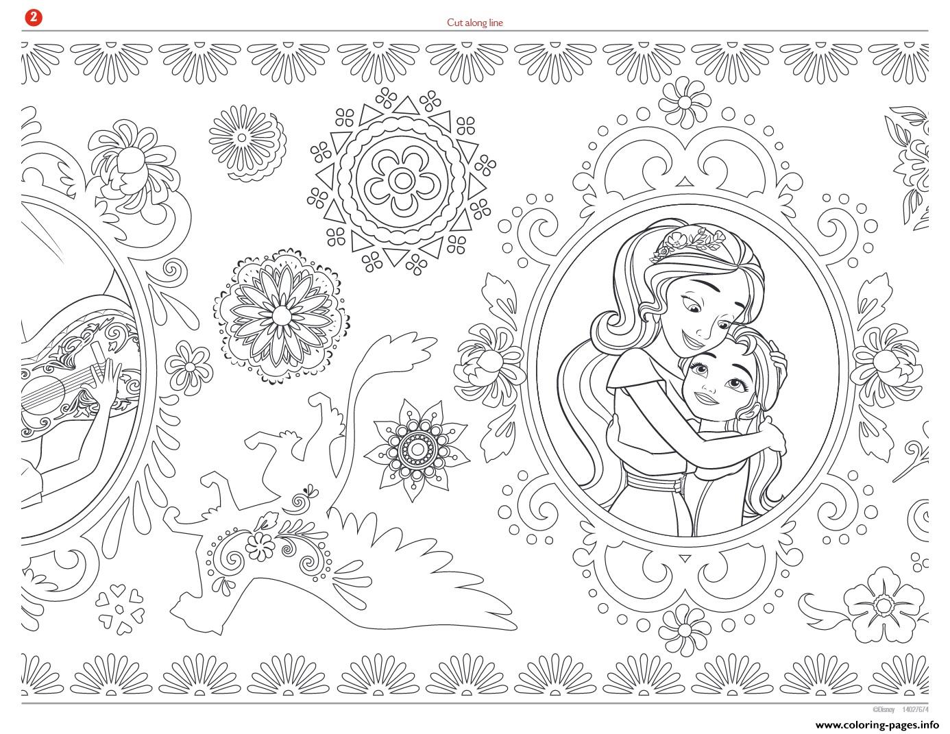 Mandala Zentagle Adult Disney Elena Avalor coloring pages
