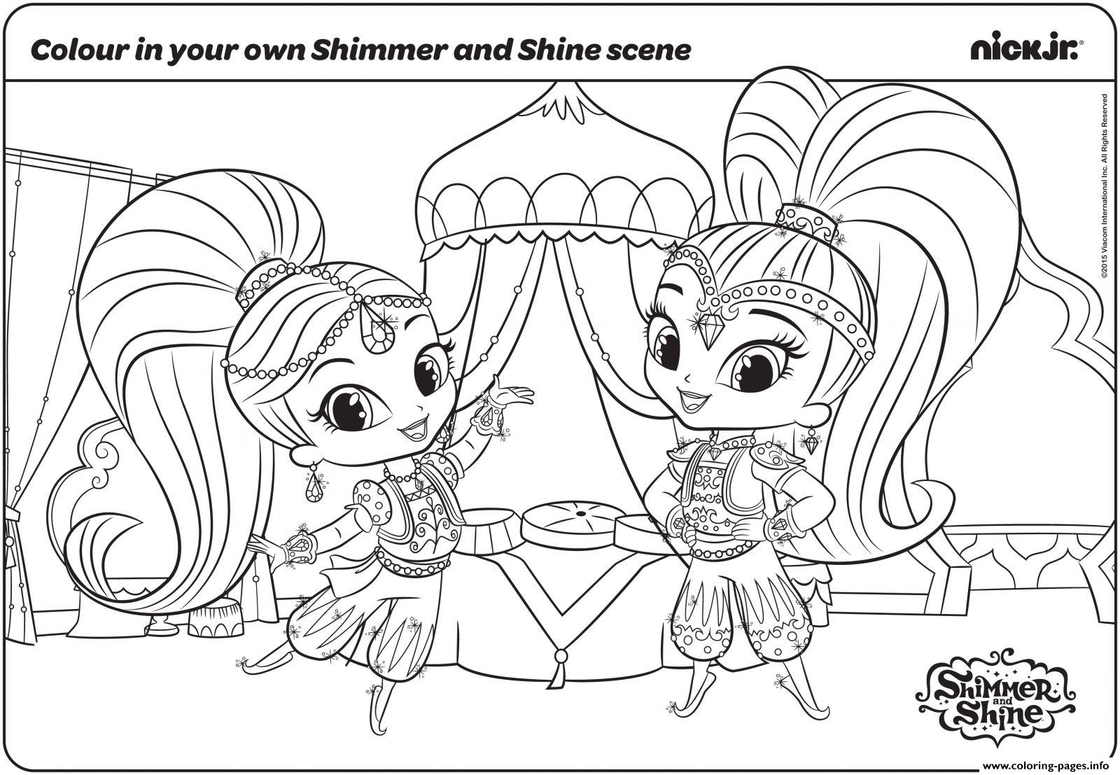 Shimmer And Shine Fun With Colouring Page coloring pages
