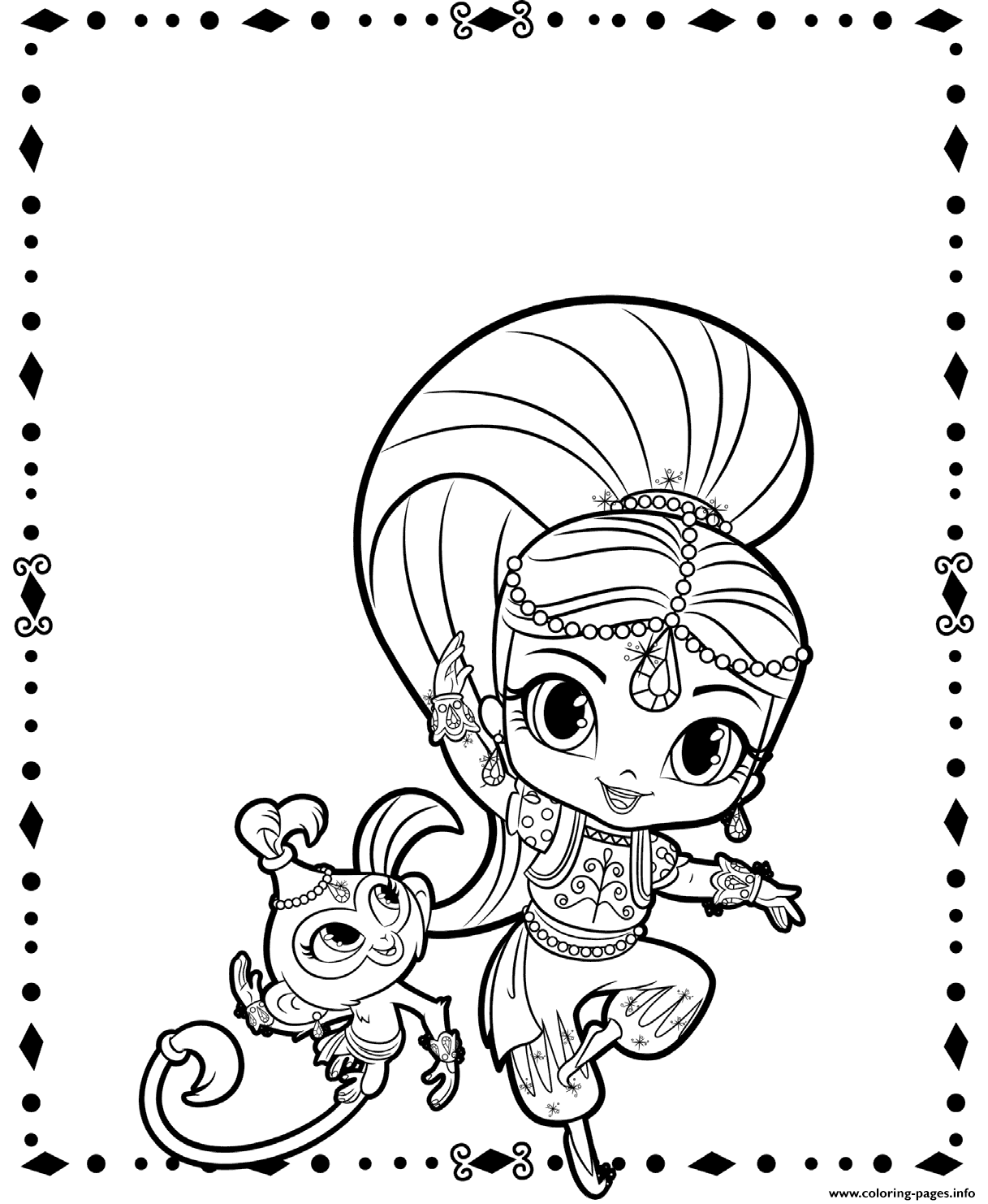 Shimmer And Pet Shimmer And Shine Coloring Pages Printable