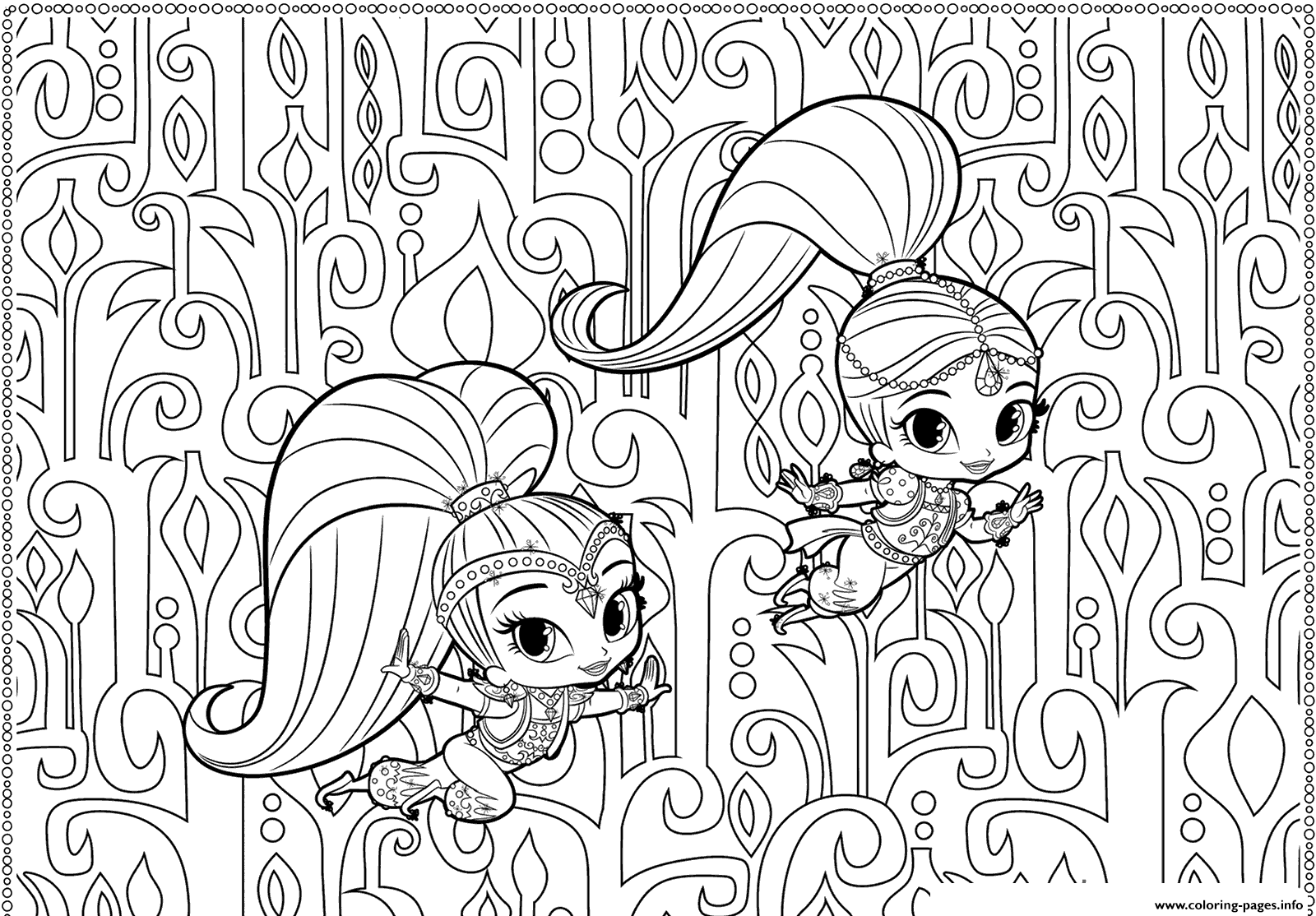 Shimmer And Shine Printables coloring pages