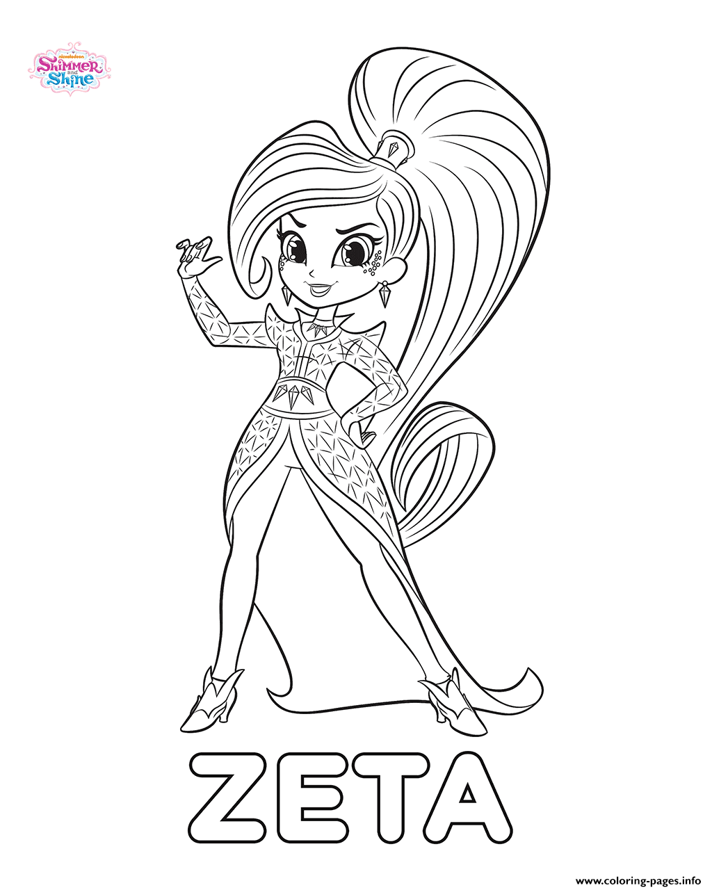 Shimmer And Shine Zeta coloring pages