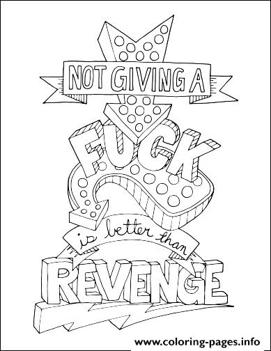 Quotes Word Life Bitch Swear Revenge Coloring Pages Print Download