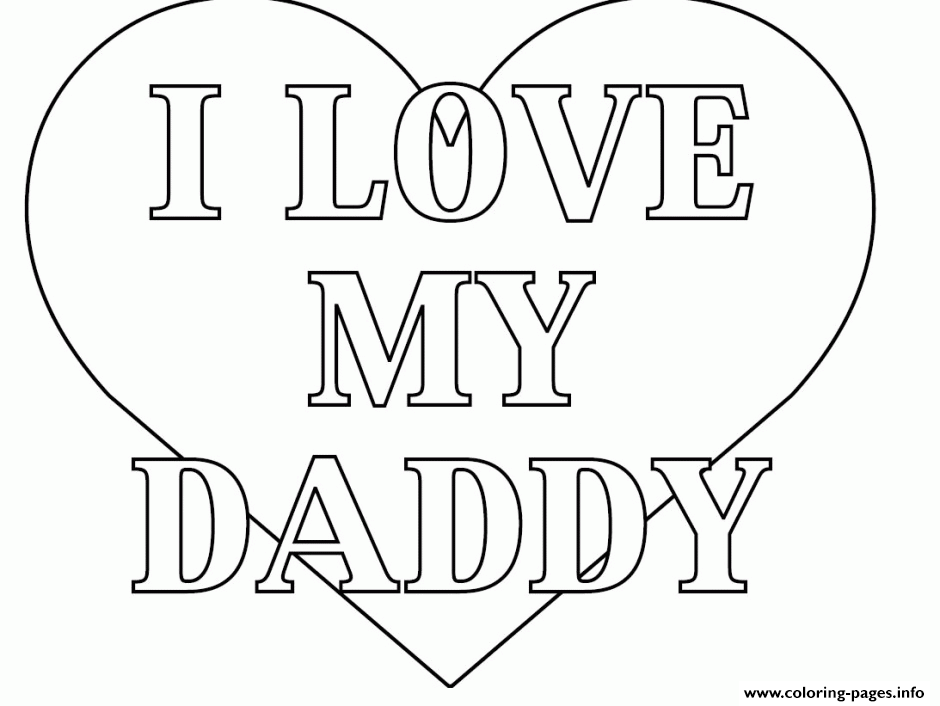 Word Love Dad Coloring Pages Printable Daddy