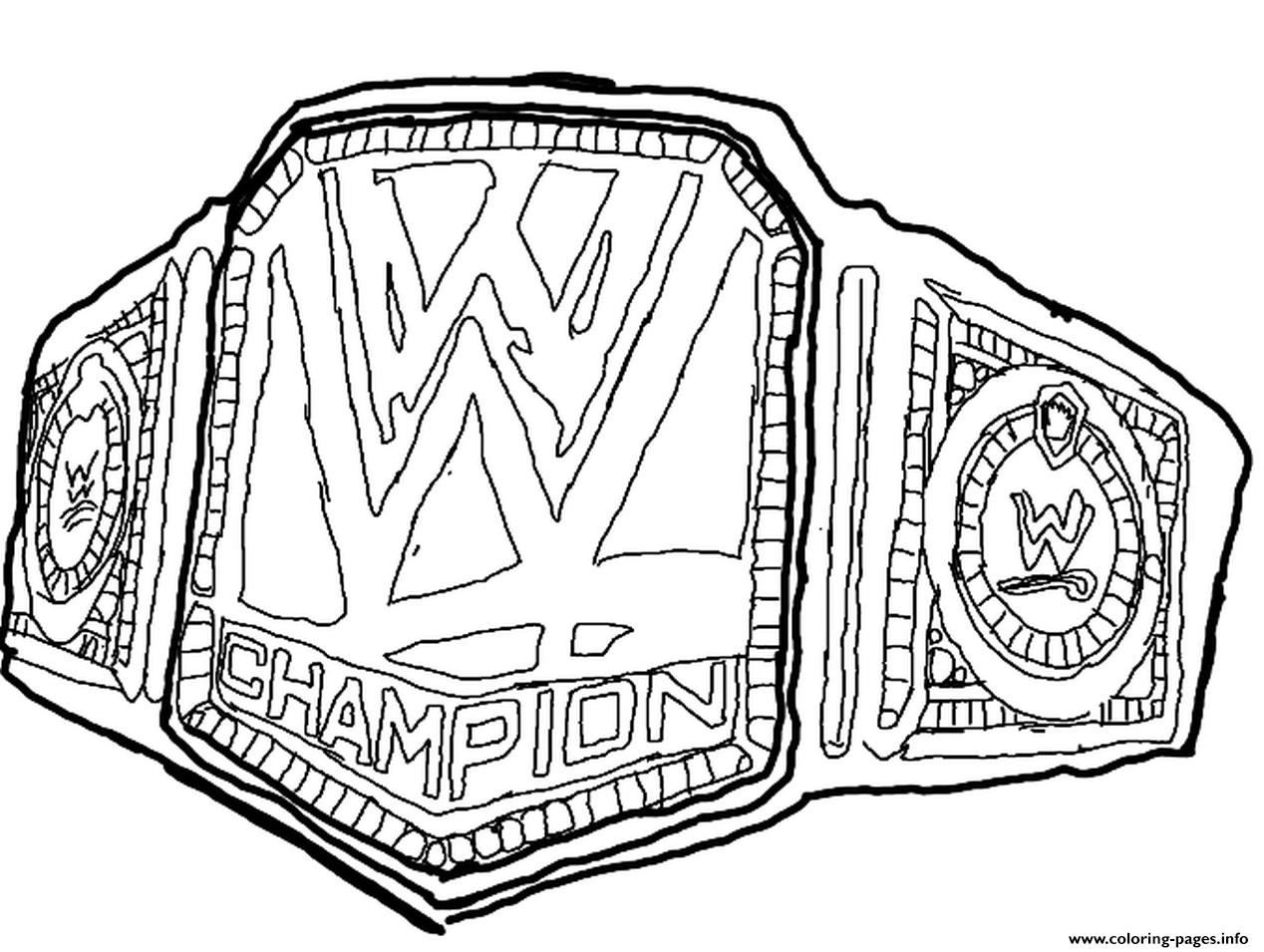 Wwe Belt Coloring Page Printable