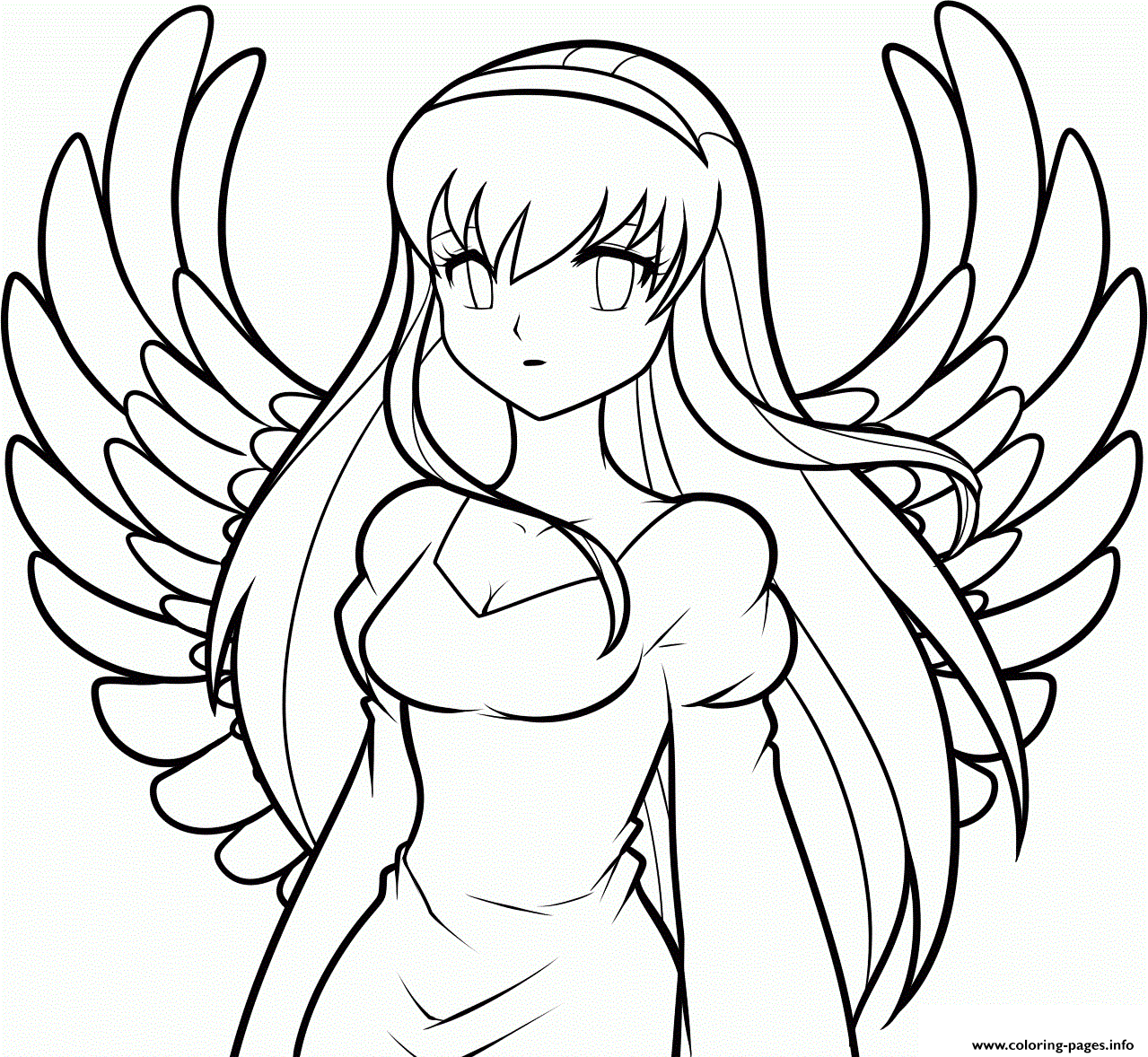 Easy Drawings To Draw Anime Angel Girl Coloring Pages ...