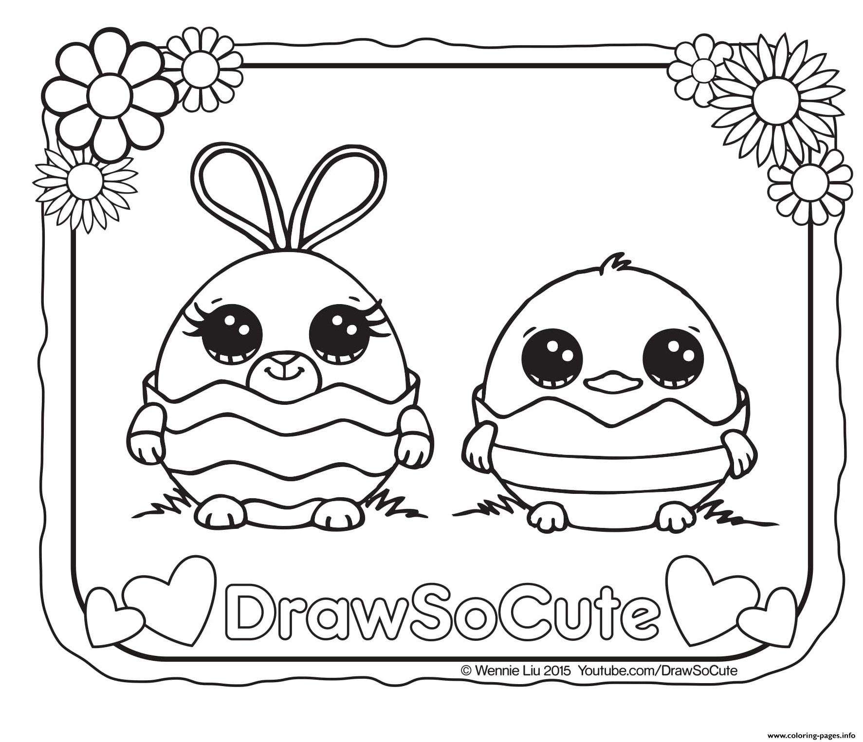 Draw Cute Coloring Pages Free Printable Easter Wwwcute
