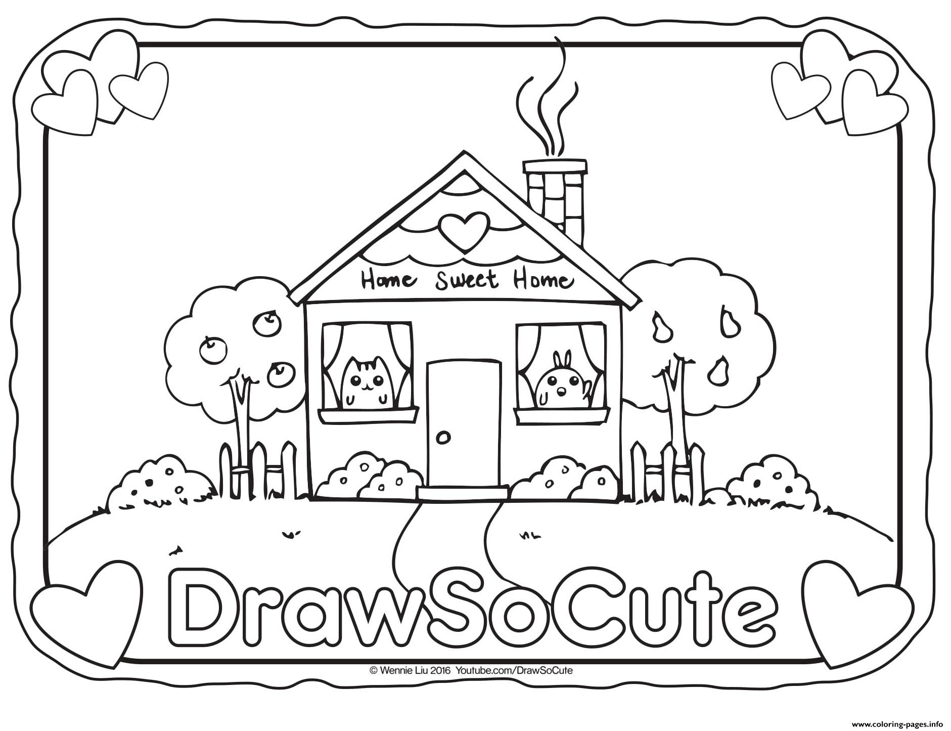 House Draw Cute Coloring Pages Printable