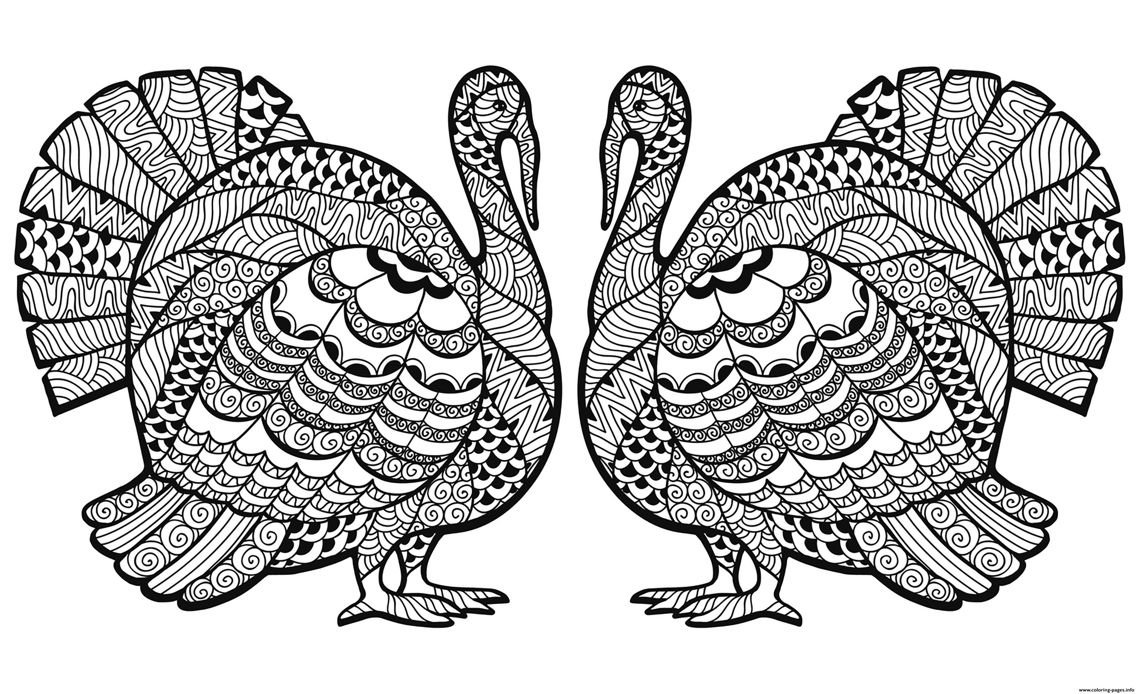 Thanksgiving Adults Difficult Coloring Pages Printable