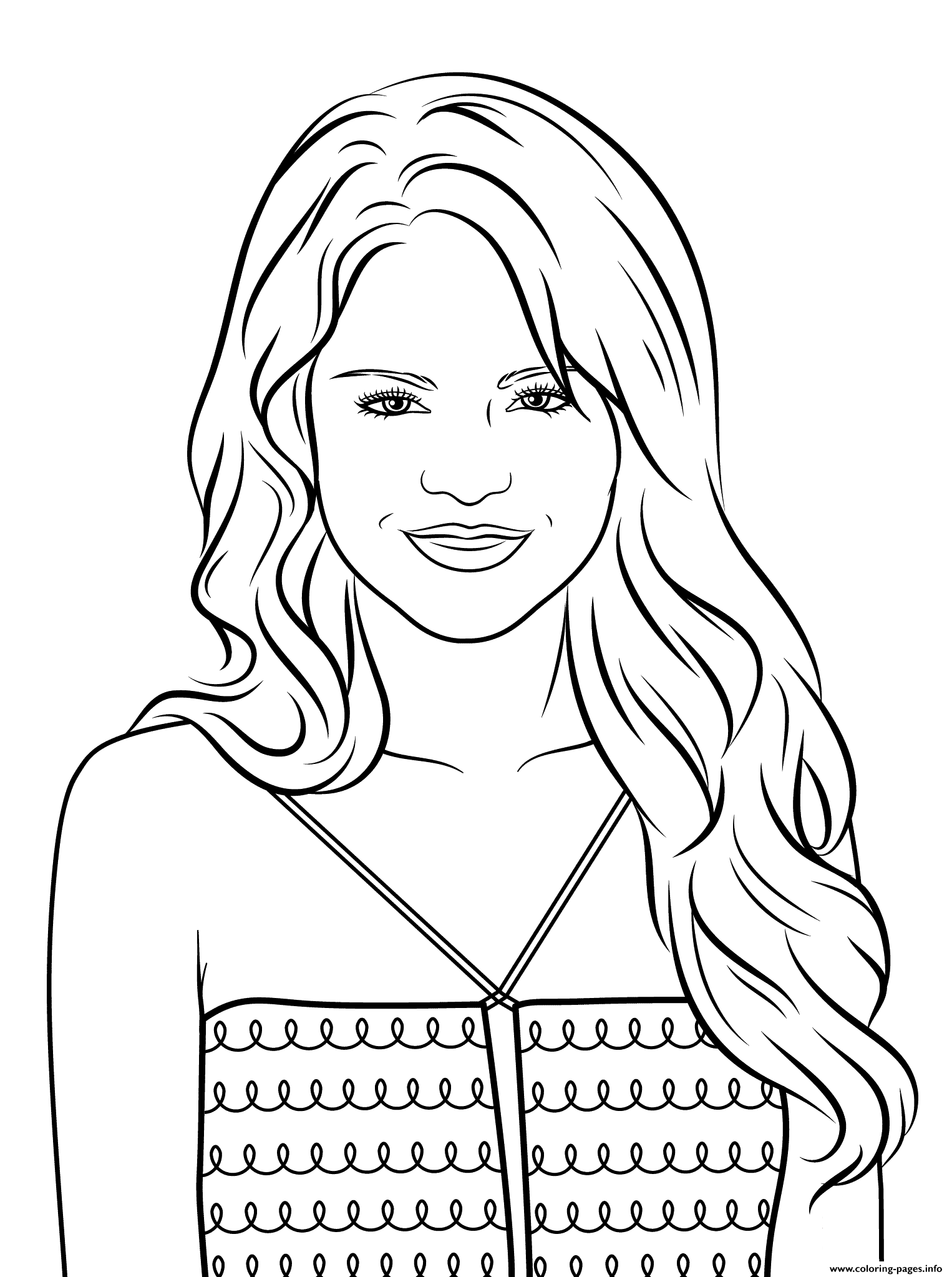Selena Gomez Celebrity Coloring Pages Printable