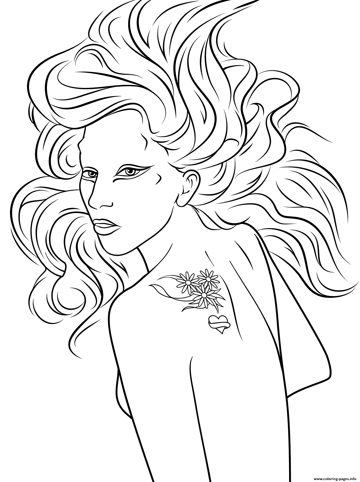 Lady Gaga Celebrity Coloring Pages Printable Online