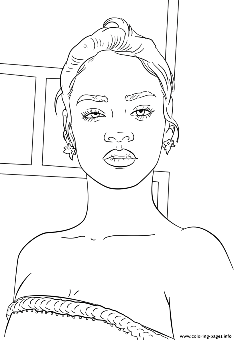 Rihanna Celebrity Coloring Pages Printable Online