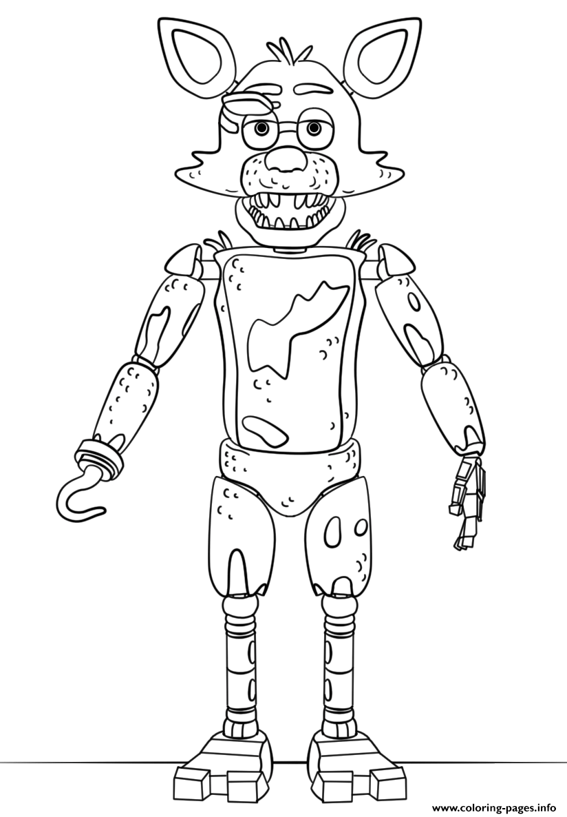 fnaf foxy coloring pages printable
