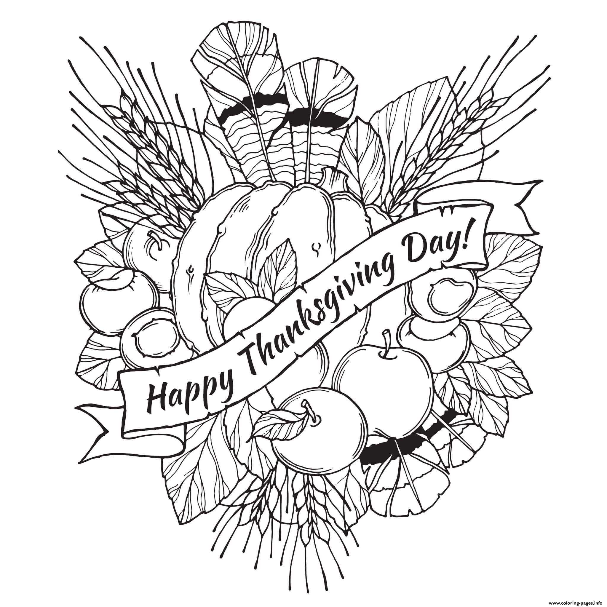 Adult Happy Thanksgiving Day coloring pages