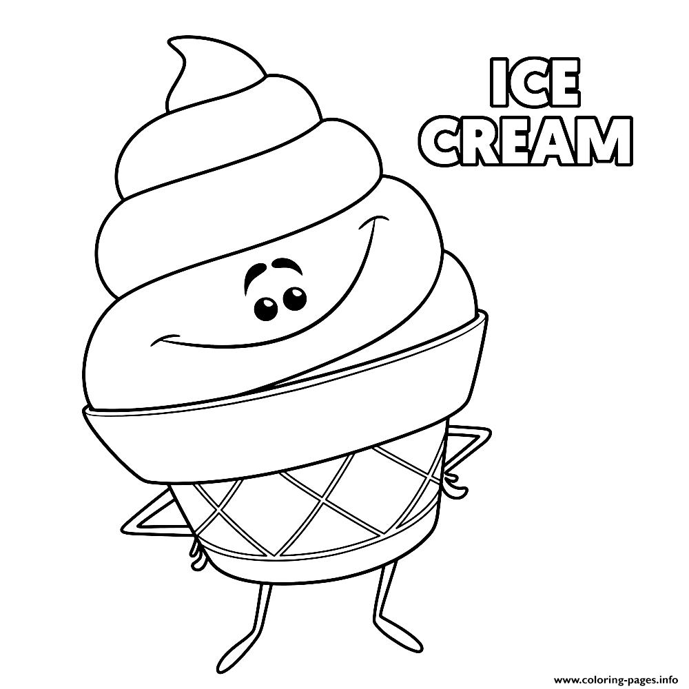 emoji movie icecream coloring pages printable