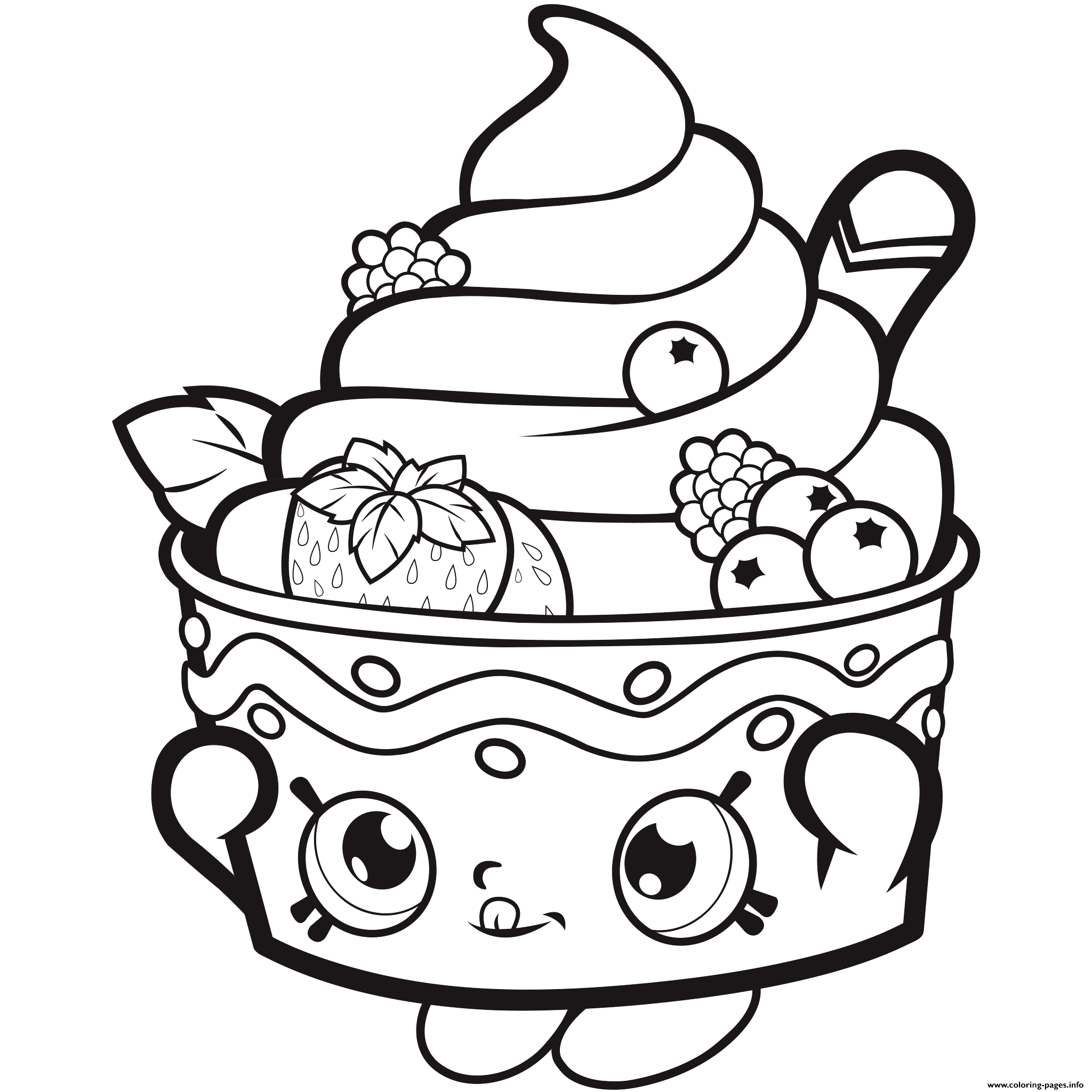 Shopkins Icecream Strawberry coloring pages