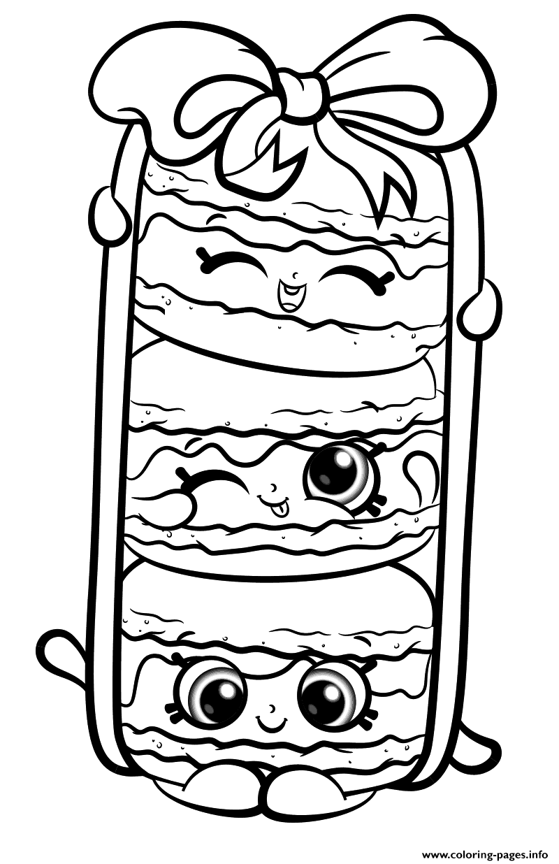 Stack Le Macarons From Shopkins Season 8 Coloring Pages ...