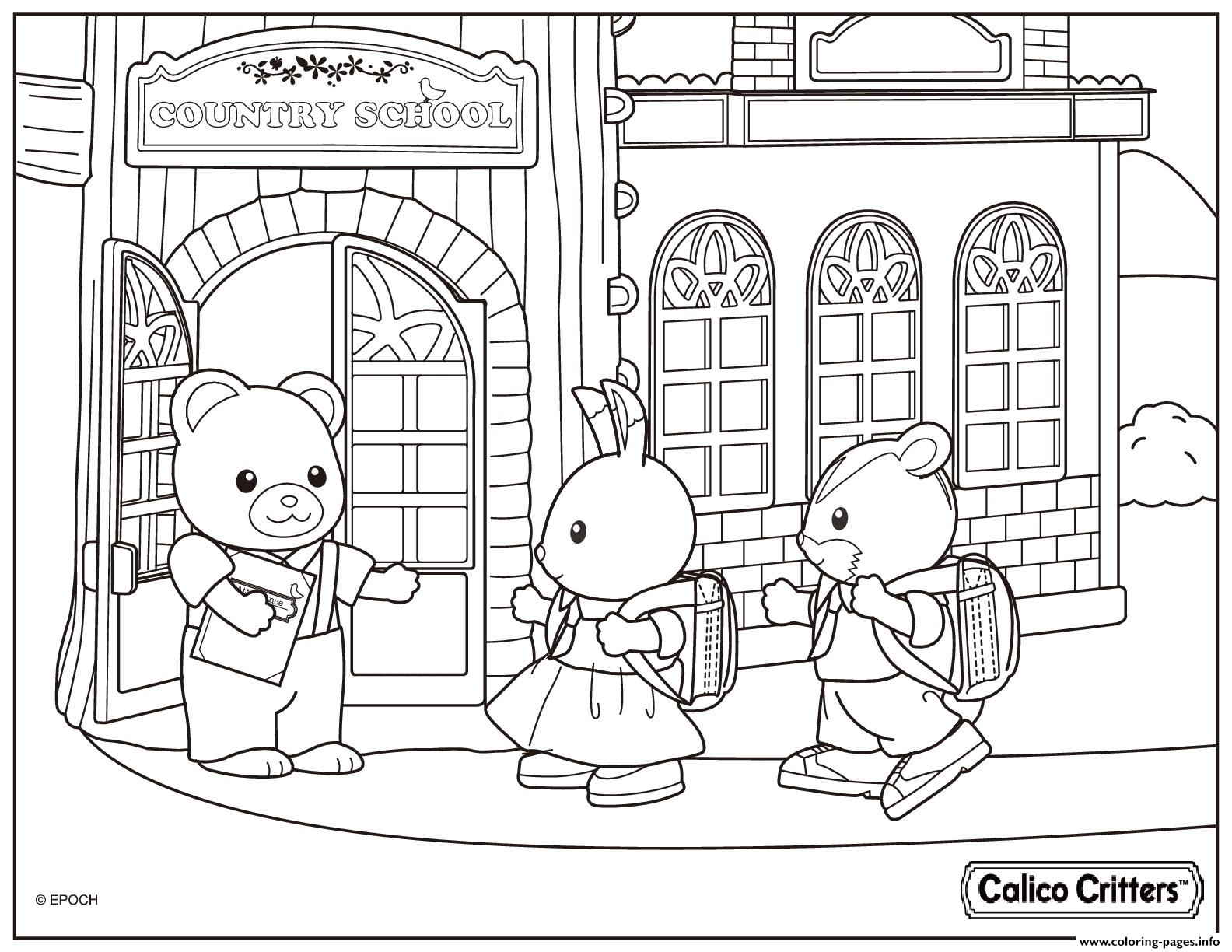 Calico Critters Country School coloring pages