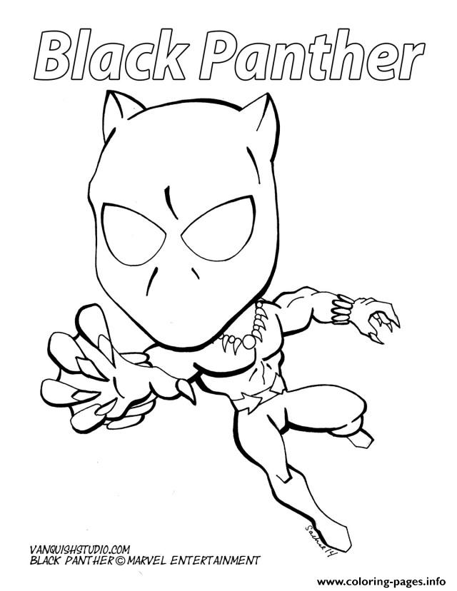 Cartoon Black Panther Marvel Coloring Pages Printable
