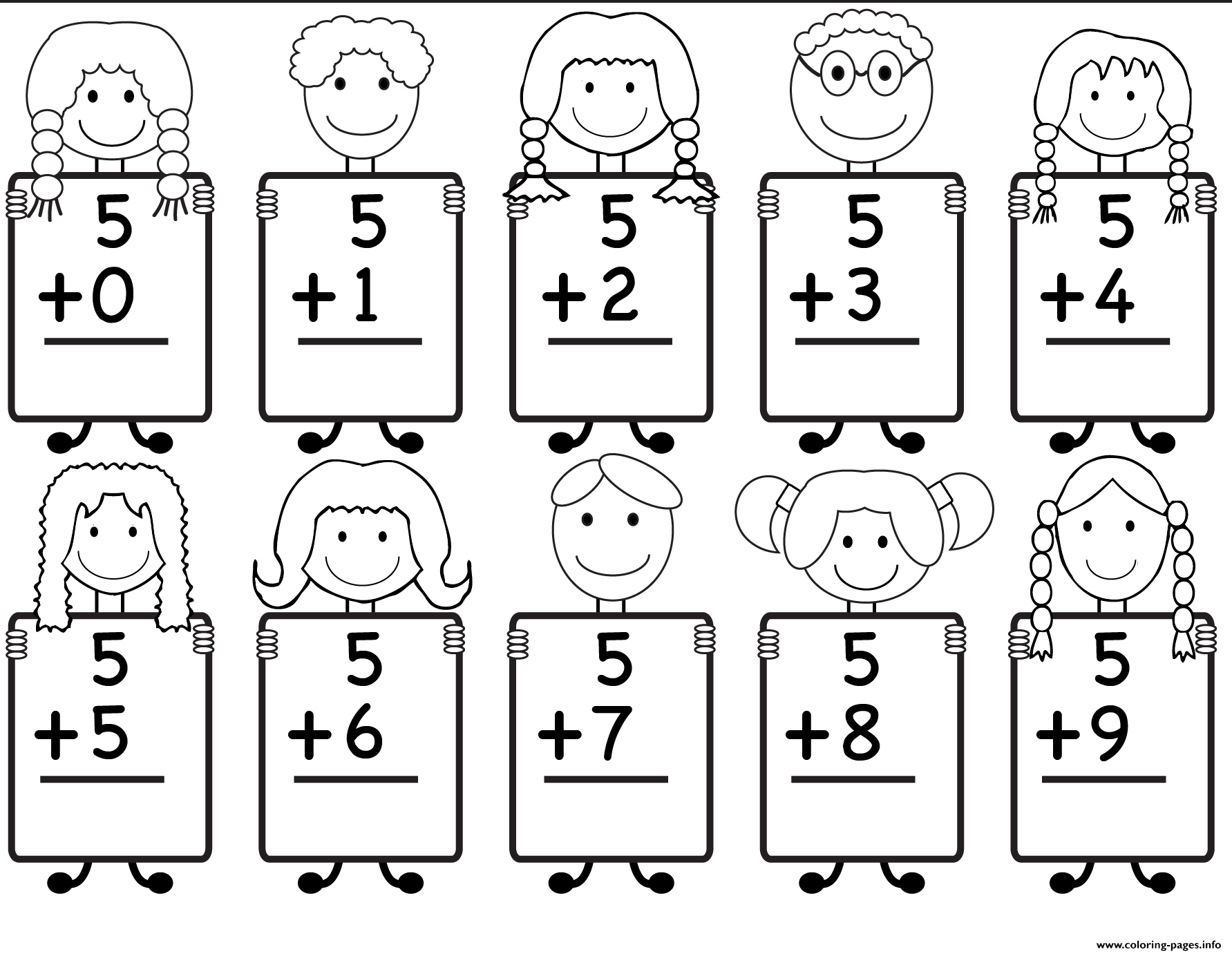 Free Printable Coloring Math Worksheets For Kindergarten