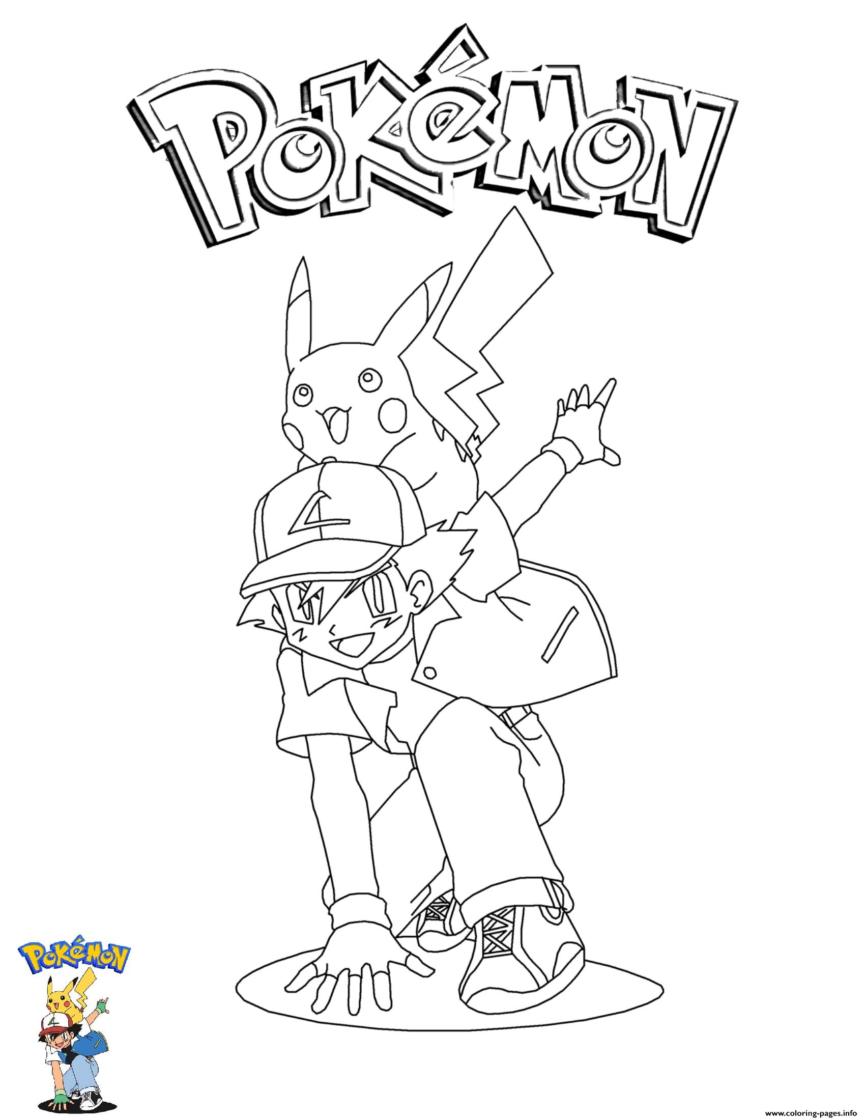 Pikachu With Ash Coloring Page Pikachu Coloring Page Pokemon Porn Sex