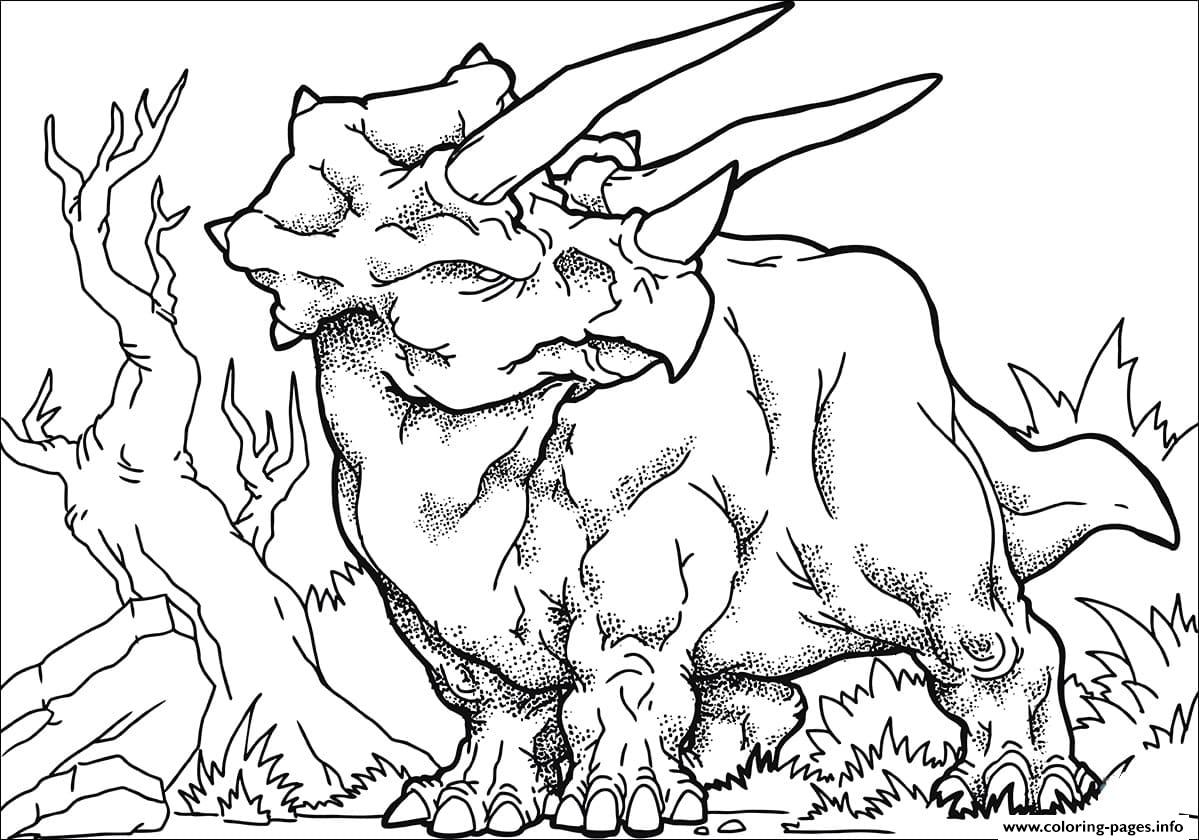 Huge Triceratops Coloring Page Printable
