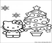 hello kitty christmas ice skating Coloring pages Printable