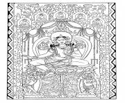 Printable adult silk tapestry green tara early 1200 central asia coloring pages