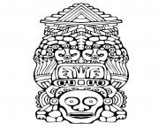 Printable adult totem inspiration inca mayan aztec 3 coloring pages