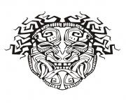 Printable adult mask inspiration inca mayan aztec 1 coloring pages