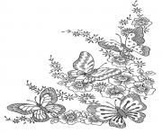 Printable adult difficult butterflies coloring pages