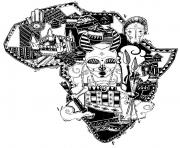 Printable adult africa difficult map coloring pages