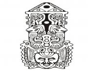 Printable adult totem inspiration inca mayan aztec 7 coloring pages