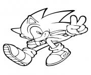 Printable sonic saying peace for the world coloring pages
