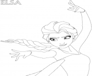 Printable elsa in position for magic coloring pages