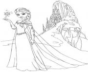 Printable frozen in front of castle coloring pages